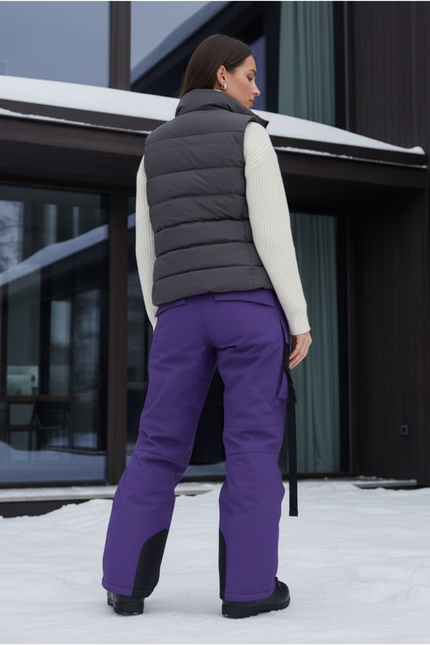 Pantalon De Ski Violet Cargo Imperméable Femme Ample - Polyester - vue 2