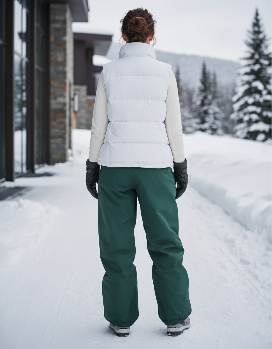 Pantalon De Ski Vert Foncé Ample Imperméable Unisexe Hiver - Polyester - vue 2