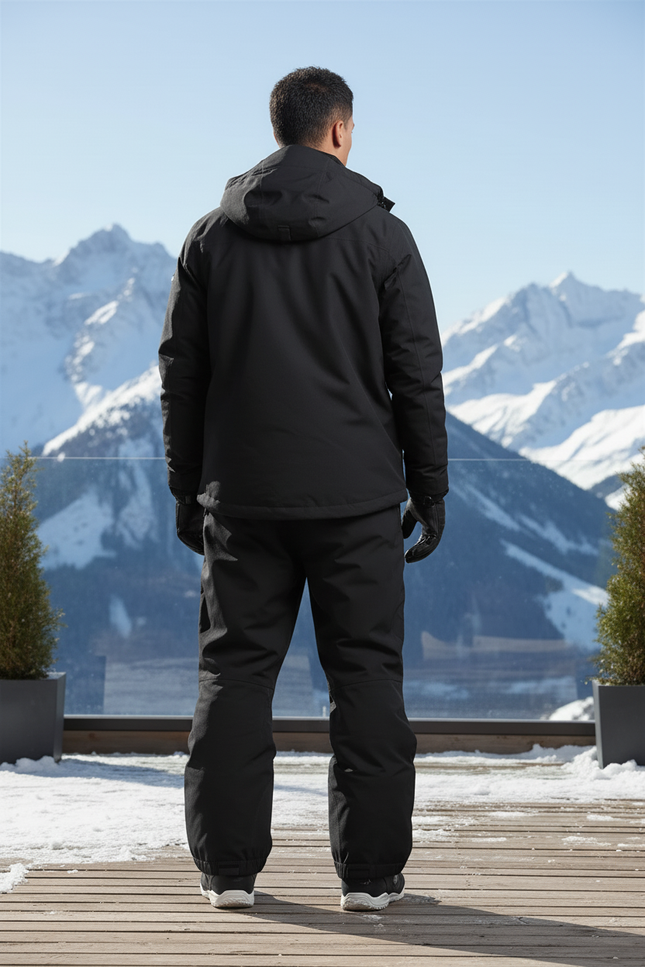 Pantalon De Ski Avec Bretelles - Noir Polyester - vue 2