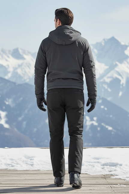 Pantalon De Ski Noir Homme Imperméable Coupe Droite Hiver - Polyester - vue 2