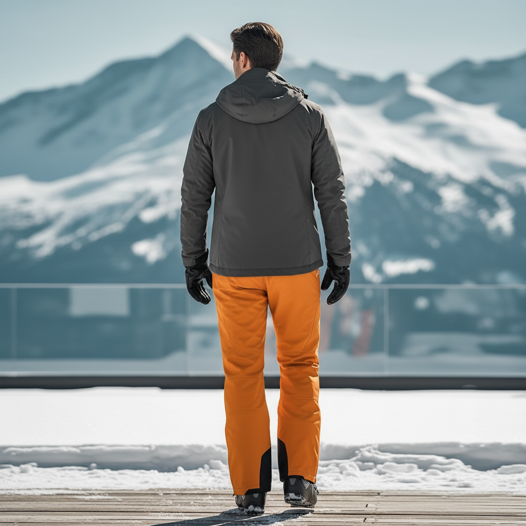 Pantalon De Ski Orange Ample Imperméable Homme Hiver - Polyester - vue 2