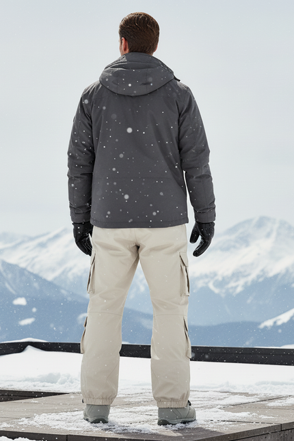 Pantalon De Ski Beige Cargo Ample Imperméable Unisexe - Polyester - vue 2