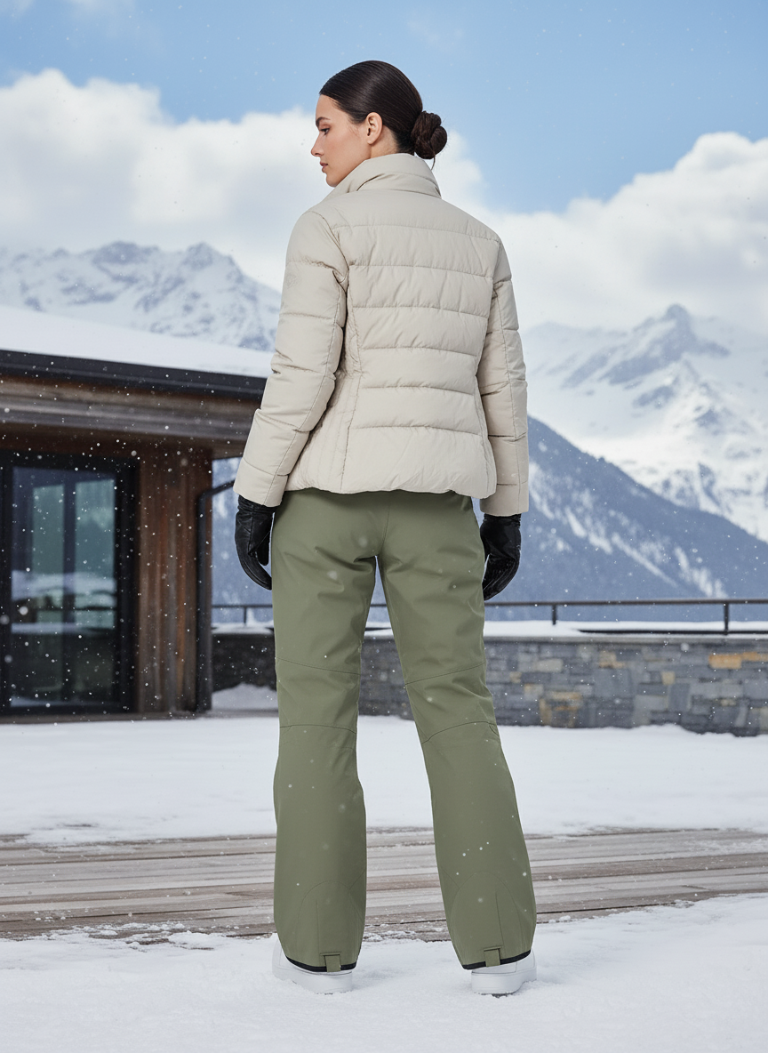 Pantalon De Ski Vert Kaki Droit Imperméable Femme - Polyester - vue 2