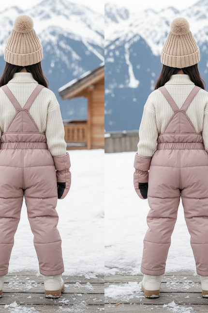 Pantalon De Ski Rose Poudré Salopette Matelassée Enfant - Polyester - vue 2