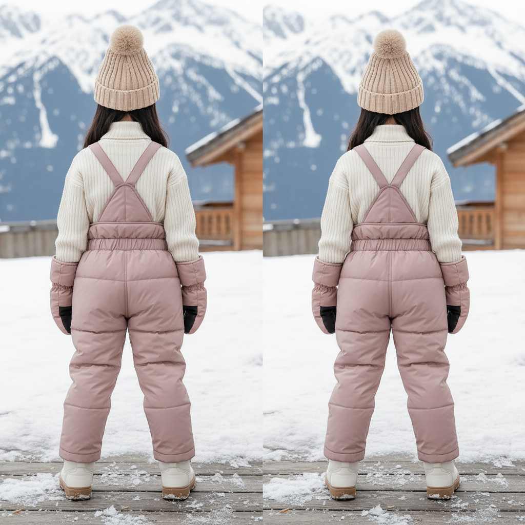 Pantalon De Ski Rose Poudré Salopette Matelassée Enfant - Polyester - vue 2