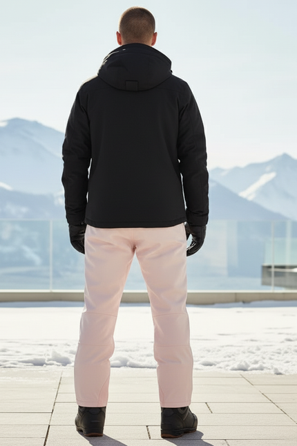Pantalon De Ski Rose Pâle Imperméable Homme Ample Hiver - Polyester - vue 2
