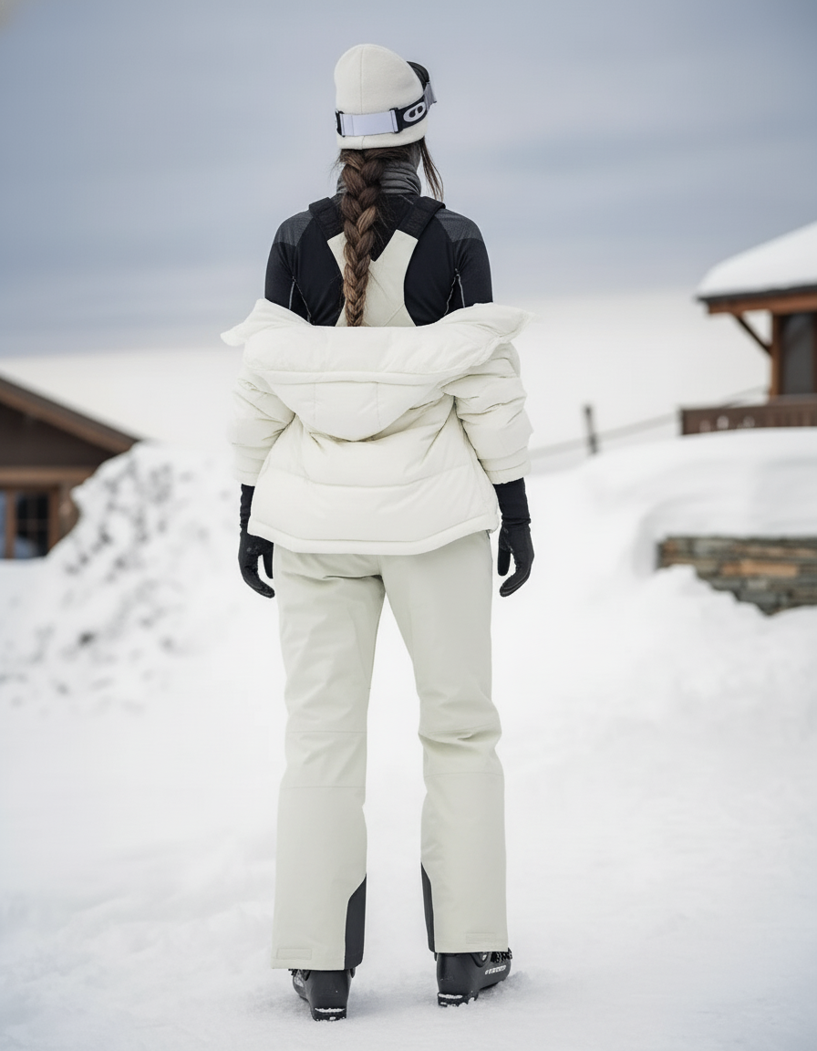 Pantalon De Ski Salopette Beige Imperméable Thermique Femme - Polyester - vue 2