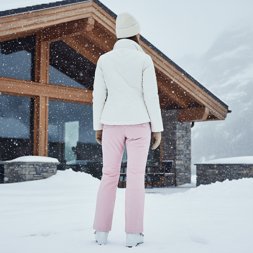 Pantalon De Ski Rose Pâle Coupe Droite Imperméable Femme - Polyester - vue 2