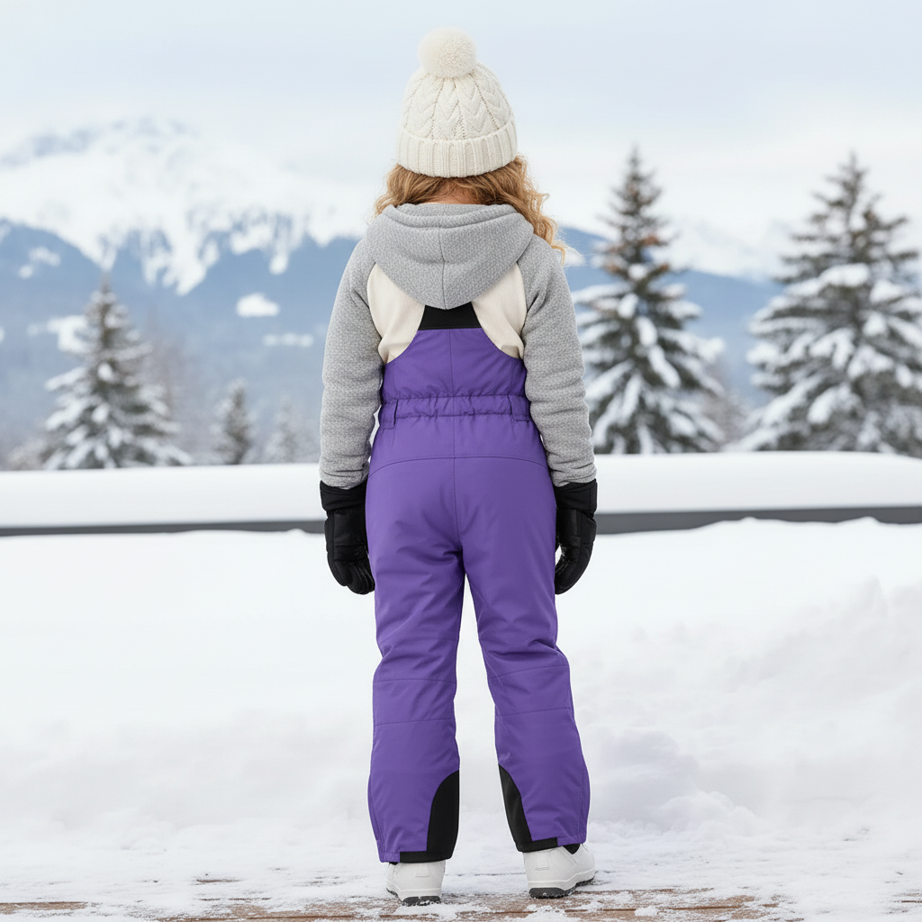 Pantalon De Ski Violet Imperméable Salopette Enfant Hiver - Polyester - vue 2
