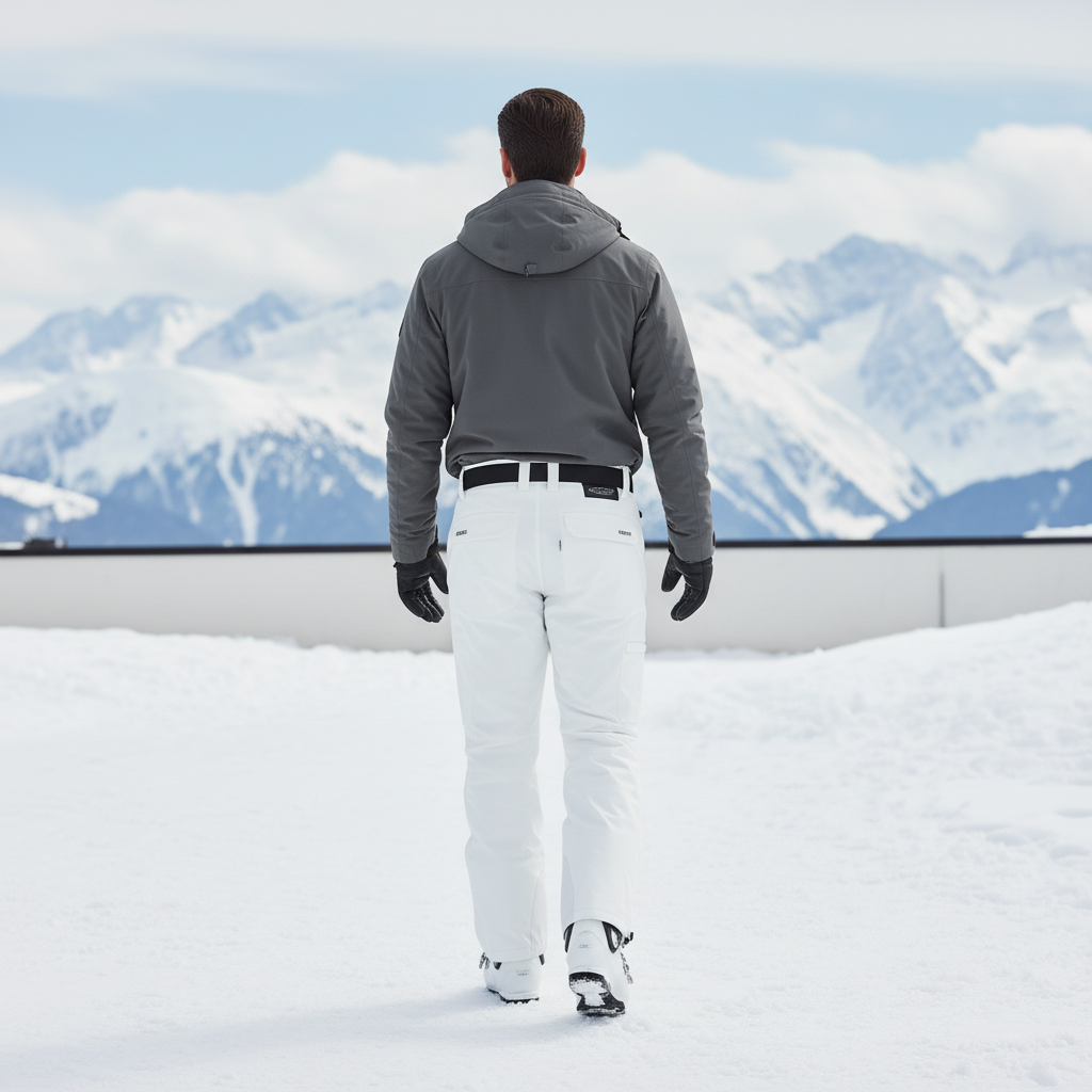 Pantalon De Ski Blanc Cargo Imperméable Homme Résistant Neige - Polyester - vue 2