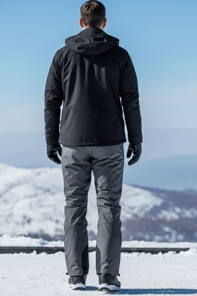 Pantalon De Ski Gris Imperméable Homme Coupe Droite - Polyester - vue 2