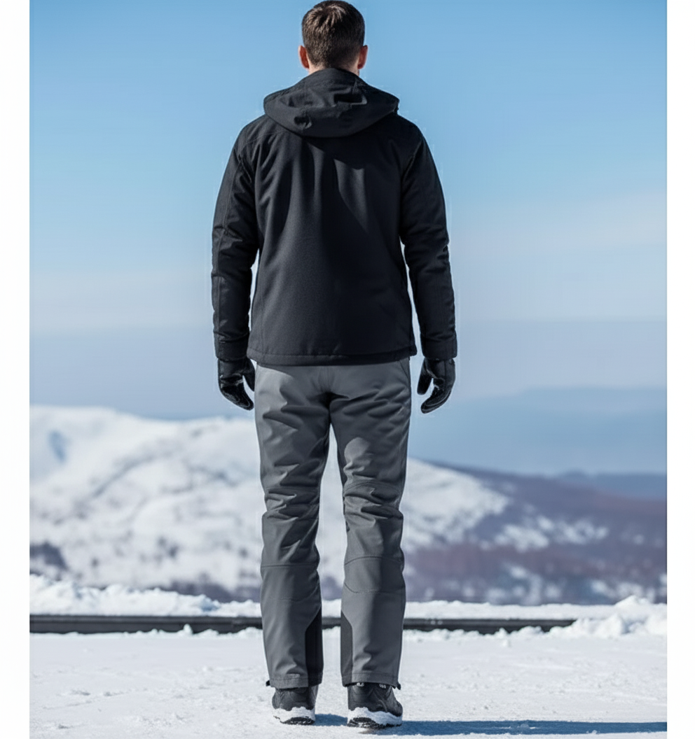 Pantalon De Ski Gris Imperméable Homme Coupe Droite - Polyester - vue 2