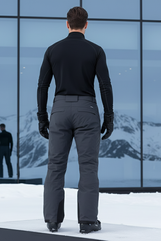 Pantalon De Ski Homme Gris Imperméable Coupe Droite Hiver - Polyester - vue 2
