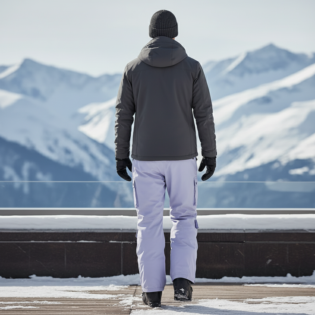 Pantalon De Ski Lilas Imperméable Ample Unisexe Cargo - Violet Polyester - vue 2