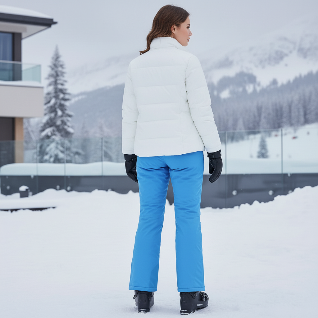 Pantalon De Ski Bleu Imperméable Coupe Droite Femme Hiver - Polyester - vue 2