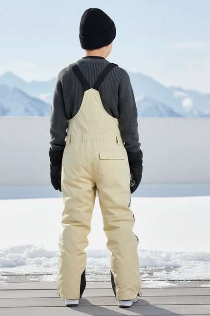 Pantalon De Ski Beige Bretelles Ample Imperméable Enfant Hiver - Polyester - vue 2