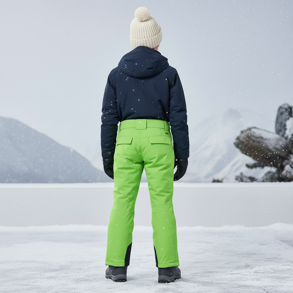 Pantalon De Ski Enfant Vert Fluorescent Imperméable Thermique - Polyester - vue 2