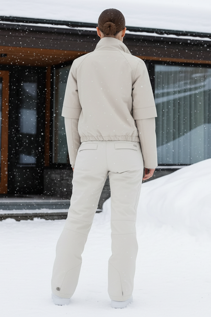 Pantalon De Ski Beige Clair Ajusté Femme Hiver - Polyester - vue 2