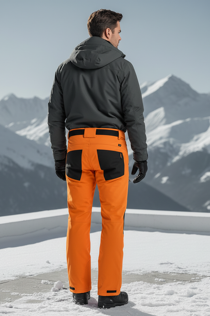Pantalon De Ski Orange Homme Bicolore Thermique - Polyester - vue 2