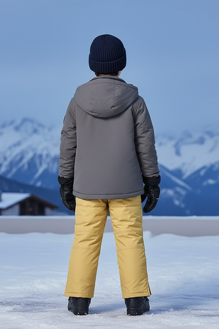Pantalon De Ski Jaune Enfant Bretelles Matelassé Hiver - Polyester - vue 2