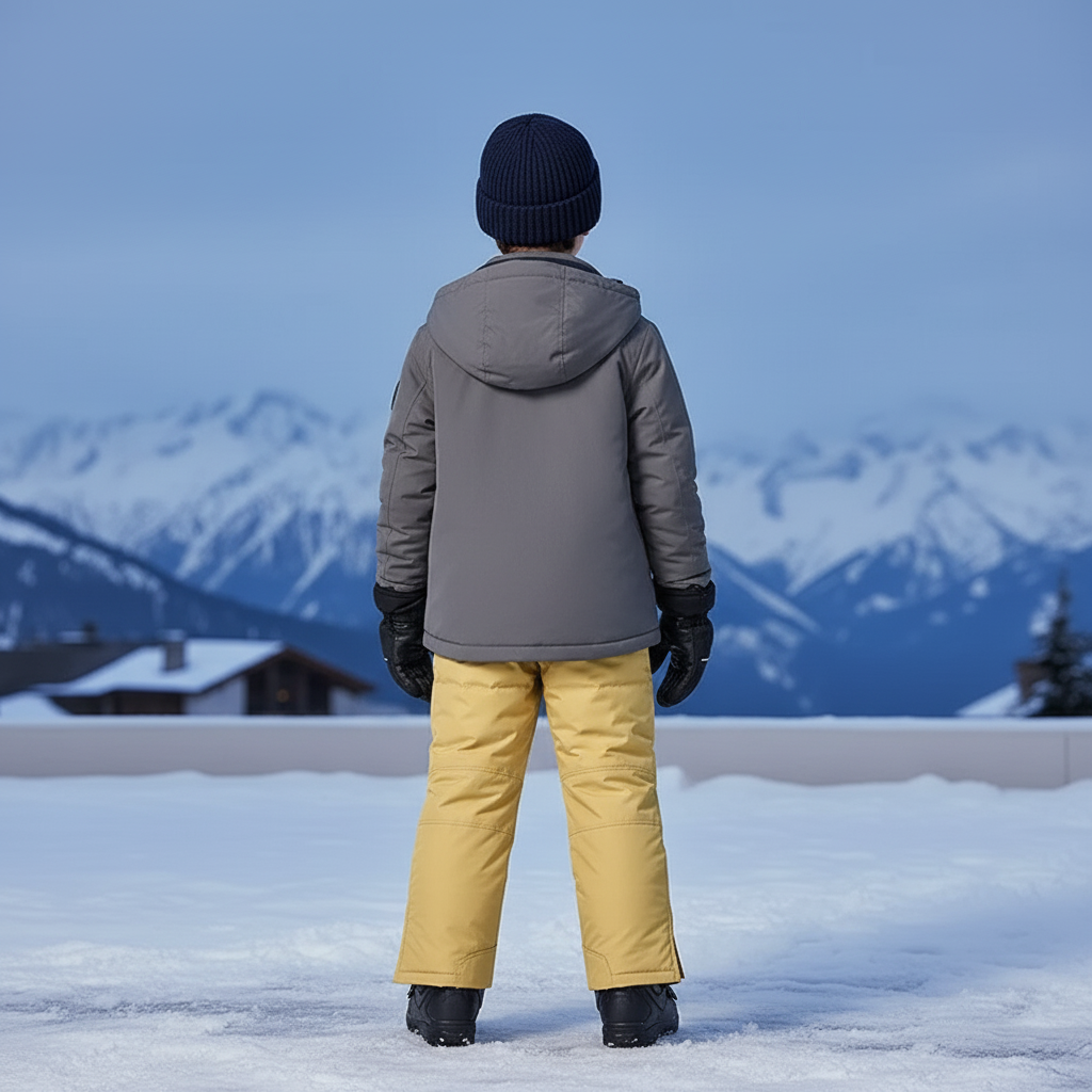 Pantalon De Ski Jaune Enfant Bretelles Matelassé Hiver - Polyester - vue 2