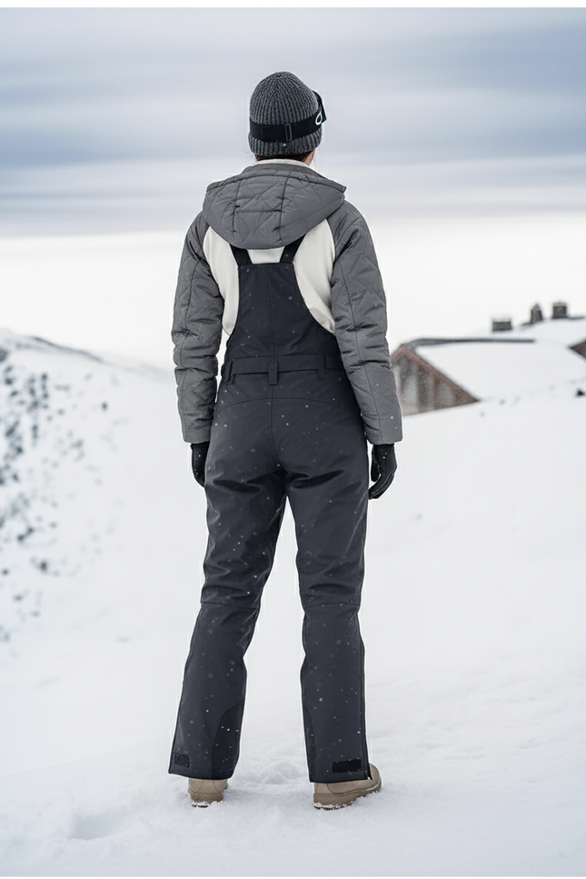 Pantalon De Ski Noir Imperméable Salopette Coupe-Vent Thermique Femme - Polyester - vue 2