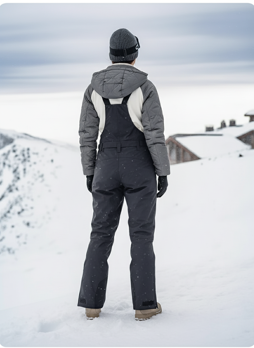 Pantalon De Ski Noir Imperméable Salopette Coupe-Vent Thermique Femme - Polyester - vue 2