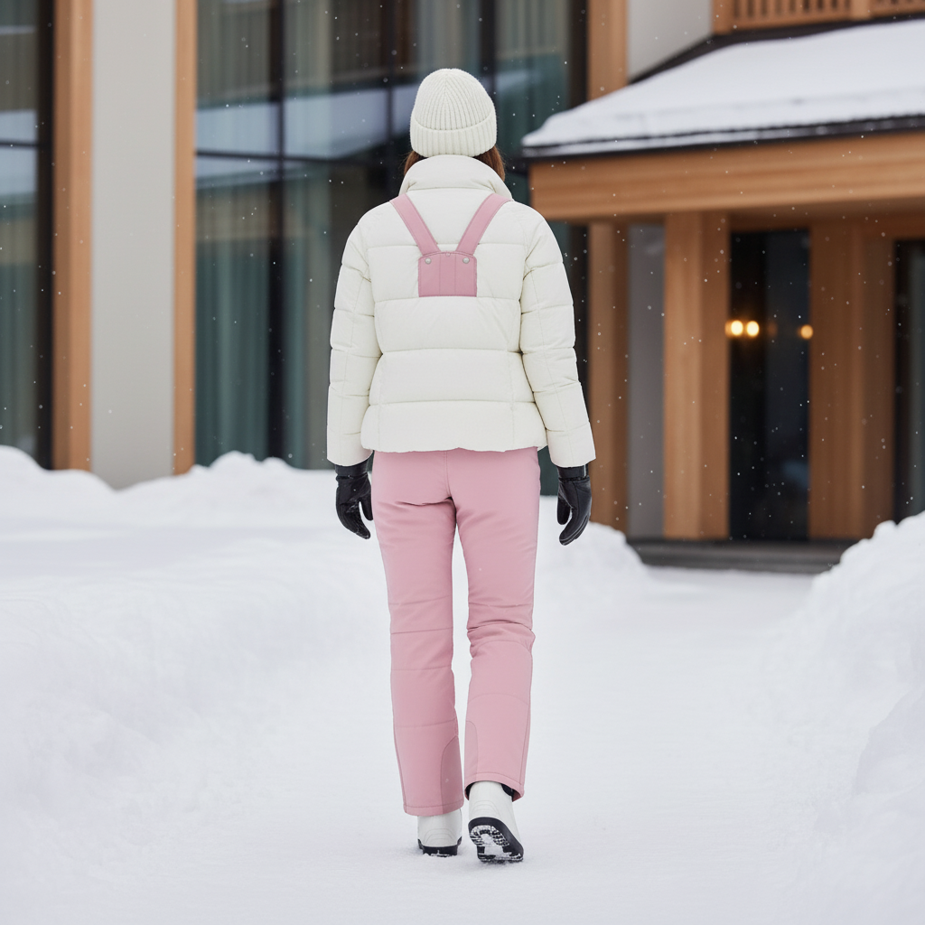 Pantalon De Ski Rose Poudré Bretelles Imperméable Femme - Polyester - vue 2