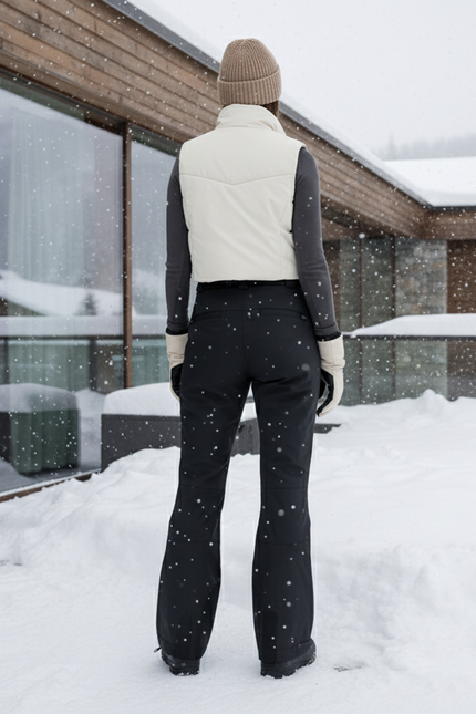 Pantalon De Ski Noir Imperméable Évasé Hiver Femme - Polyester - vue 2