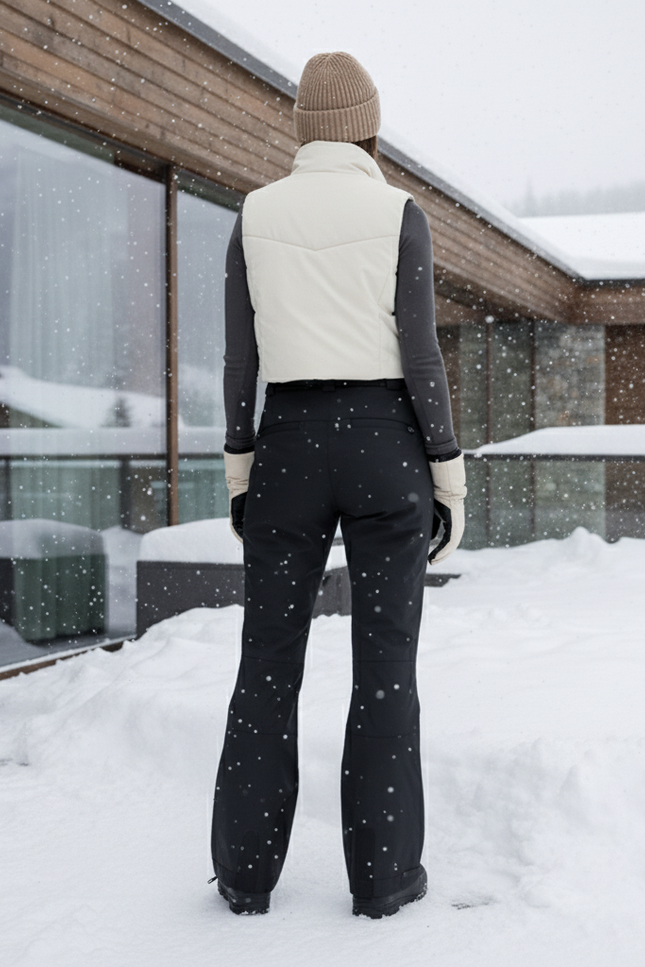 Pantalon De Ski Noir Imperméable Évasé Hiver Femme - Polyester - vue 2