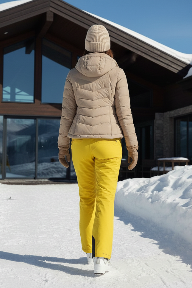 Pantalon De Ski Jaune Imperméable Ajusté Hiver Femme - Polyester - vue 2