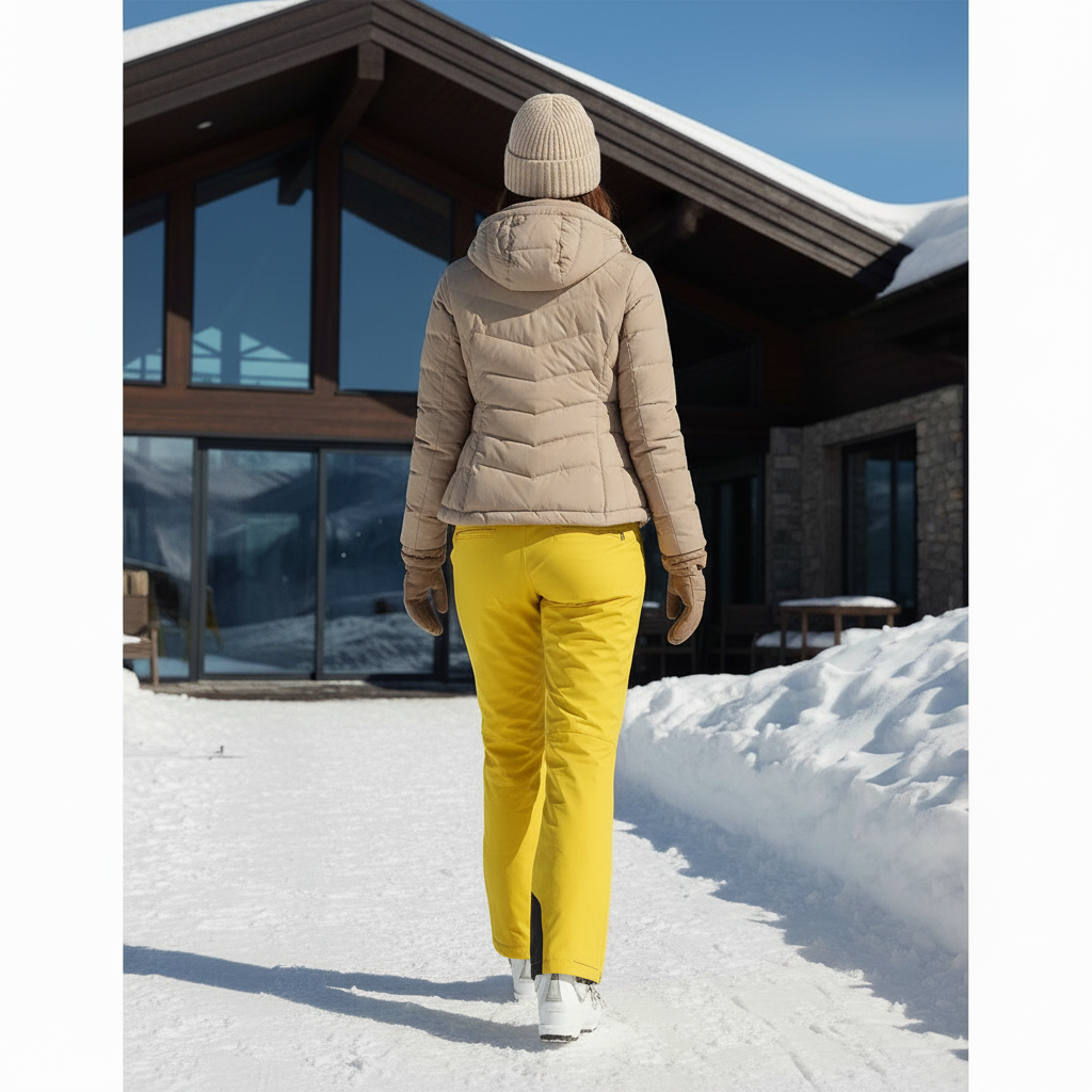 Pantalon De Ski Jaune Imperméable Ajusté Hiver Femme - Polyester - vue 2