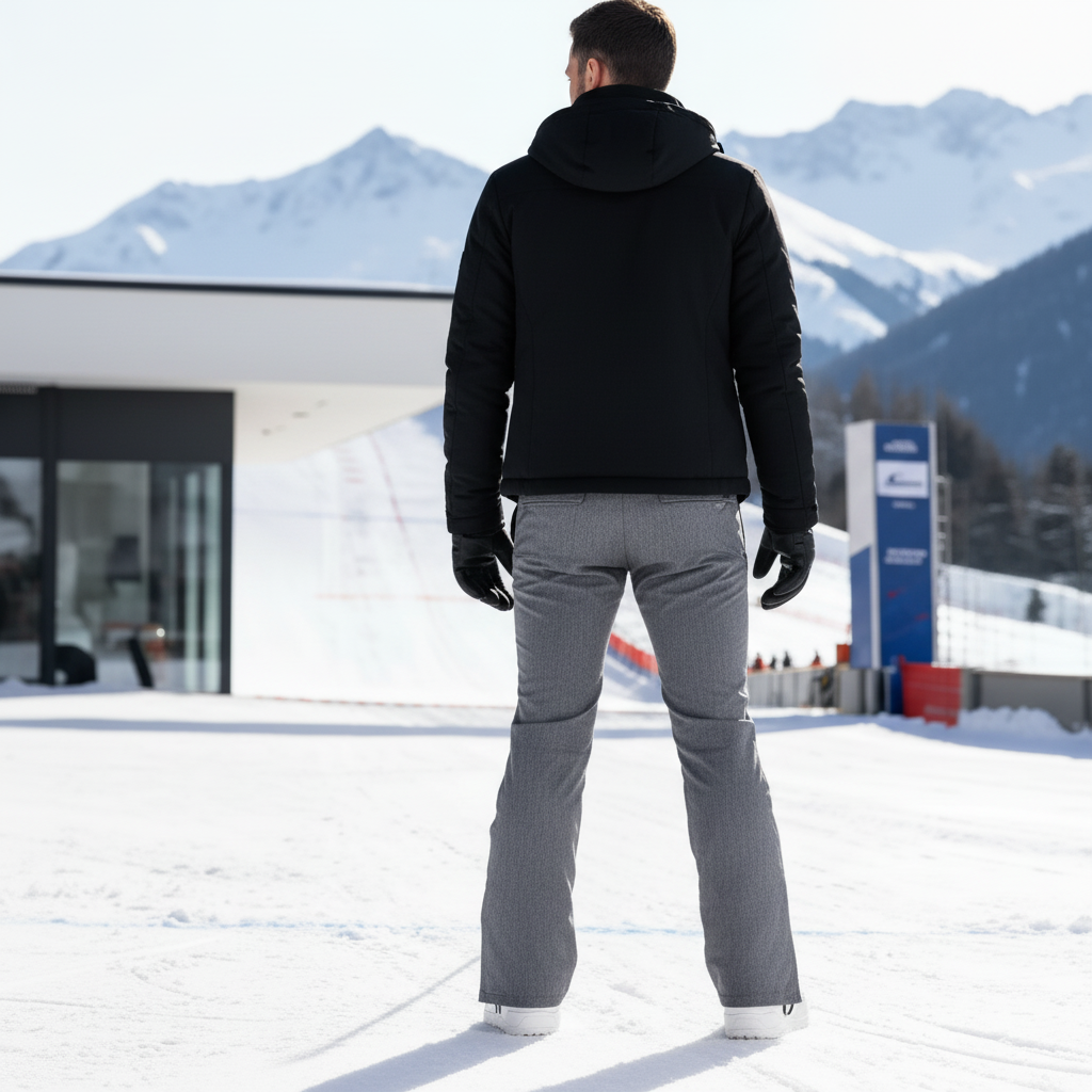 Pantalon De Ski Gris Coupe Droite Chaud Homme - Gabardine - vue 2