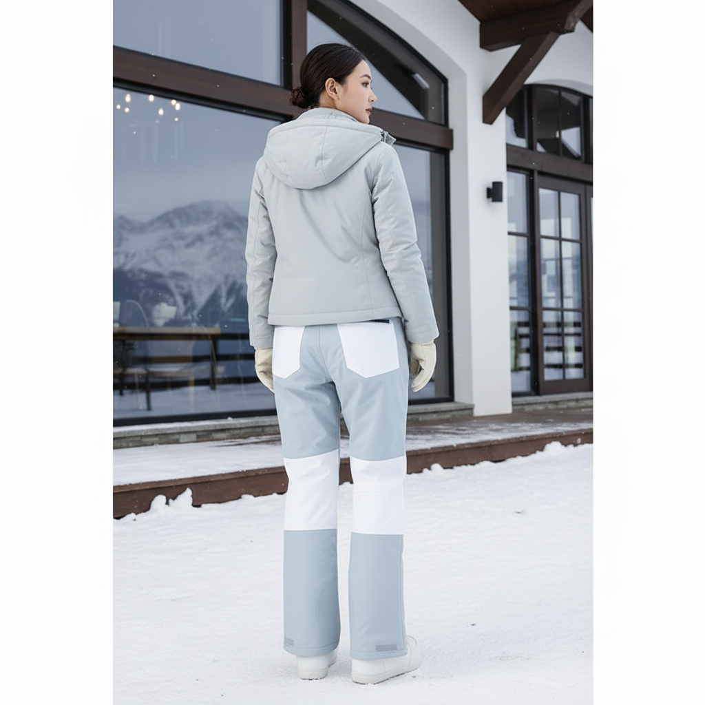 Pantalon De Ski Bleu Bicolore Ample Imperméable Unisexe - Polyester - vue 2