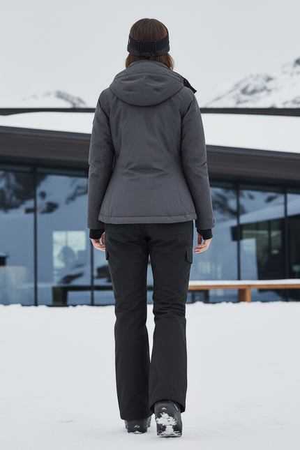 Pantalon De Ski Noir Cargo Imperméable Hiver Femme - Polyester - vue 2