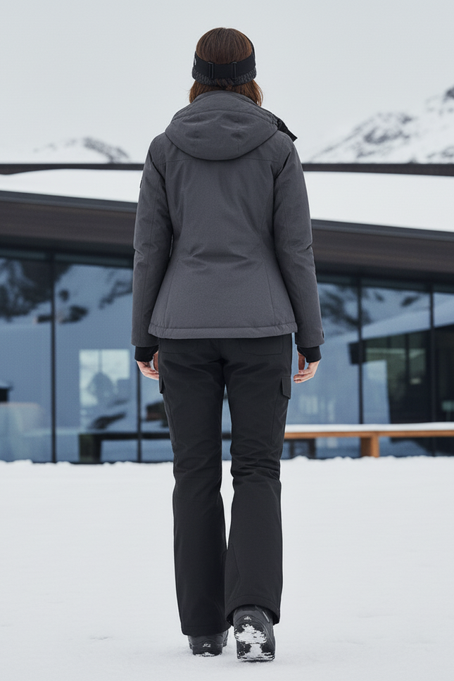 Pantalon De Ski Noir Cargo Imperméable Hiver Femme - Polyester - vue 2