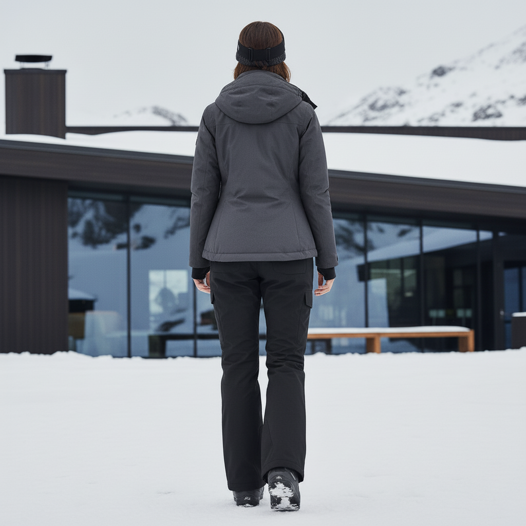 Pantalon De Ski Noir Cargo Imperméable Hiver Femme - Polyester - vue 2