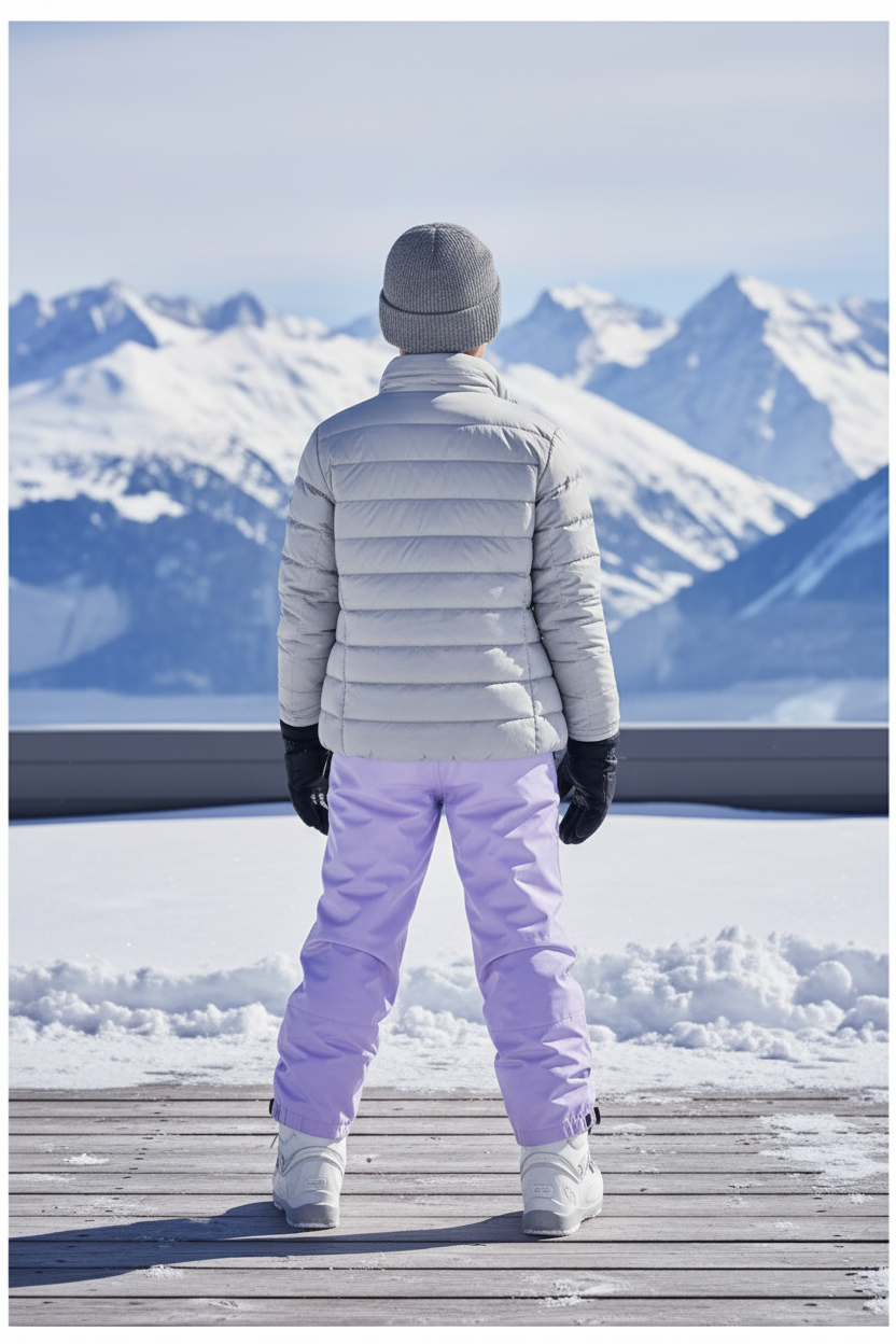 Pantalon De Ski Violet Enfant Imperméable Thermique Hiver - Polyester - vue 2