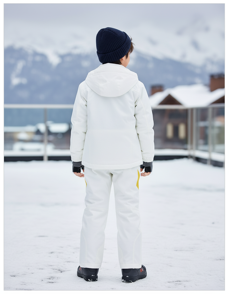 Pantalon De Ski Blanc Imperméable Enfant Réfléchissant - Polyester - vue 2