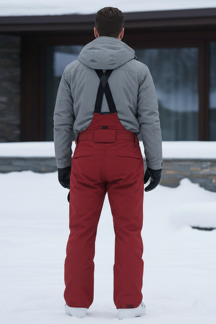 Pantalon De Ski Rouge Salopette Imperméable Chaud Homme - Polyester - vue 2