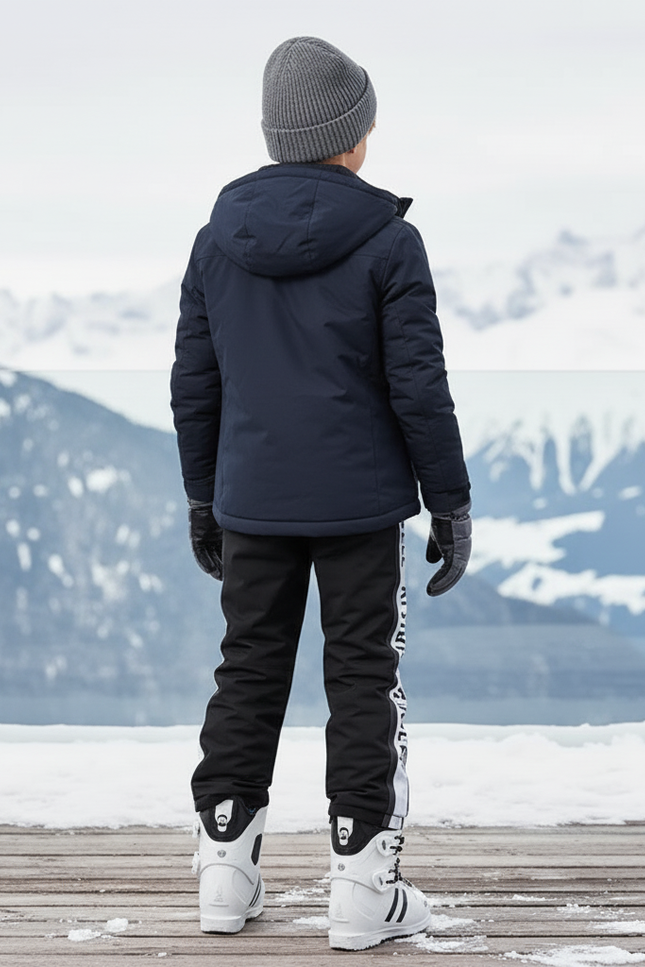 Pantalon De Ski Noir Imperméable Coupe-Vent Enfant Hiver - Polyester - vue 2
