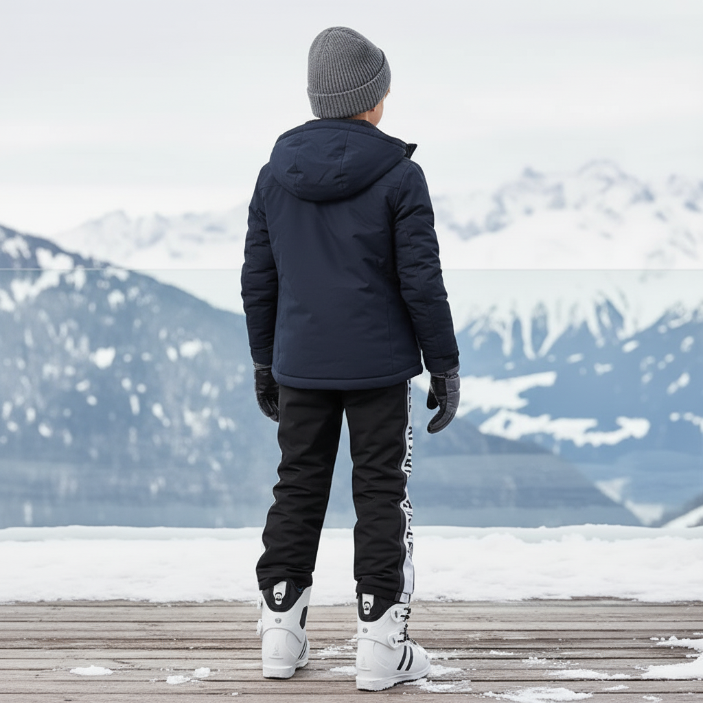 Pantalon De Ski Noir Imperméable Coupe-Vent Enfant Hiver - Polyester - vue 2