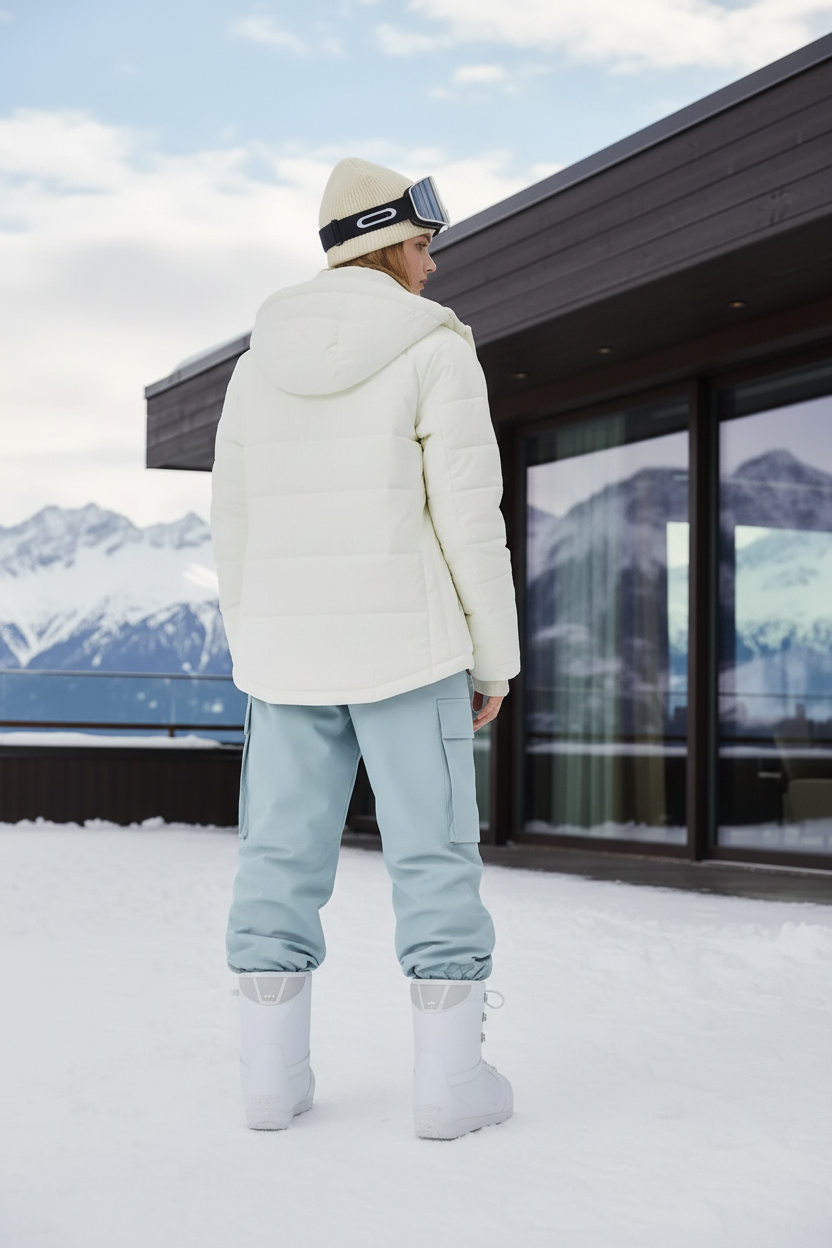 Pantalon De Ski Bleu Pâle Ample Imperméable Cargo Unisexe - Polyester - vue 2