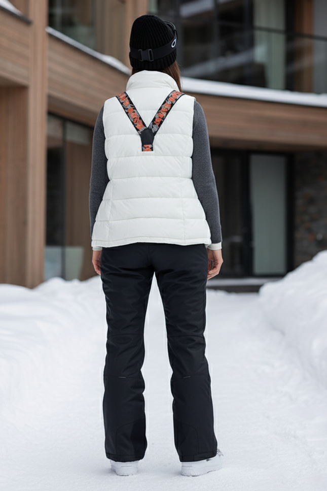 Pantalon De Ski Noir Bretelles Amovibles Ample Imperméable Femme - Polyester - vue 2