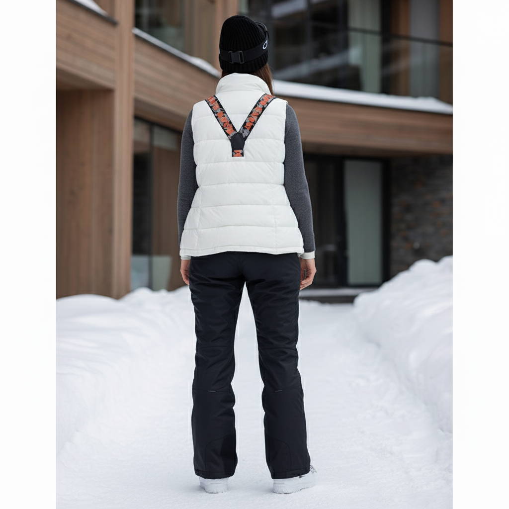 Pantalon De Ski Noir Bretelles Amovibles Ample Imperméable Femme - Polyester - vue 2