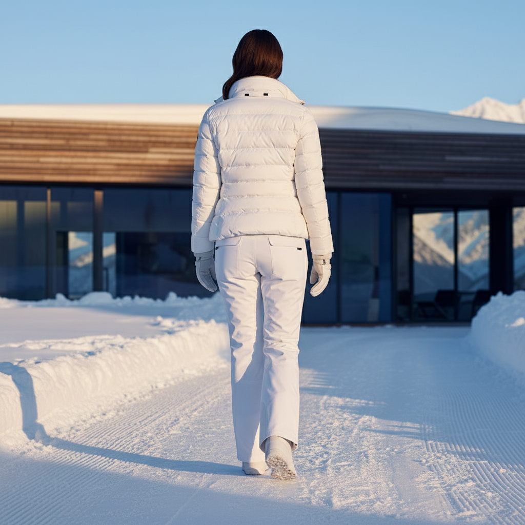Pantalon De Ski Blanc Imperméable Taille Haute Femme - Polyester - vue 2