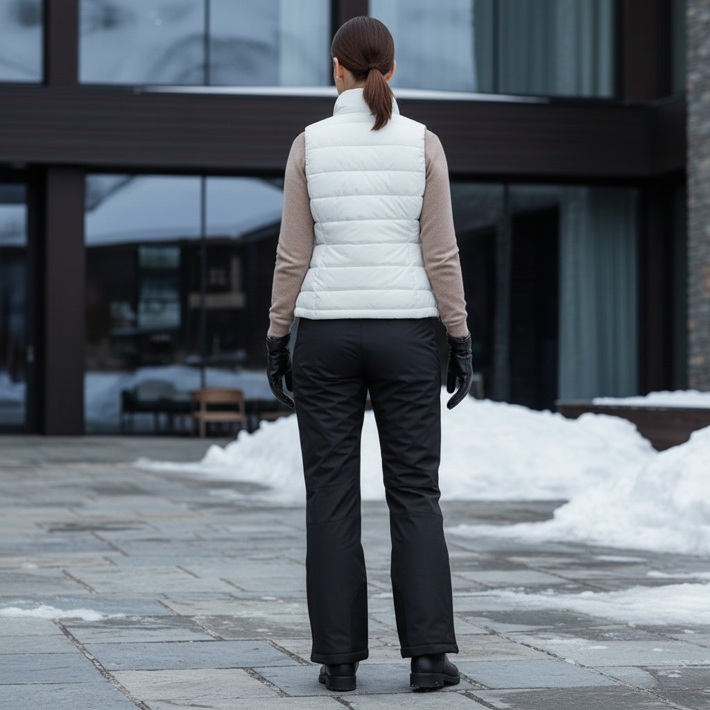 Pantalon De Ski Noir Imperméable Femme Bretelles Cargo - Polyester - vue 2