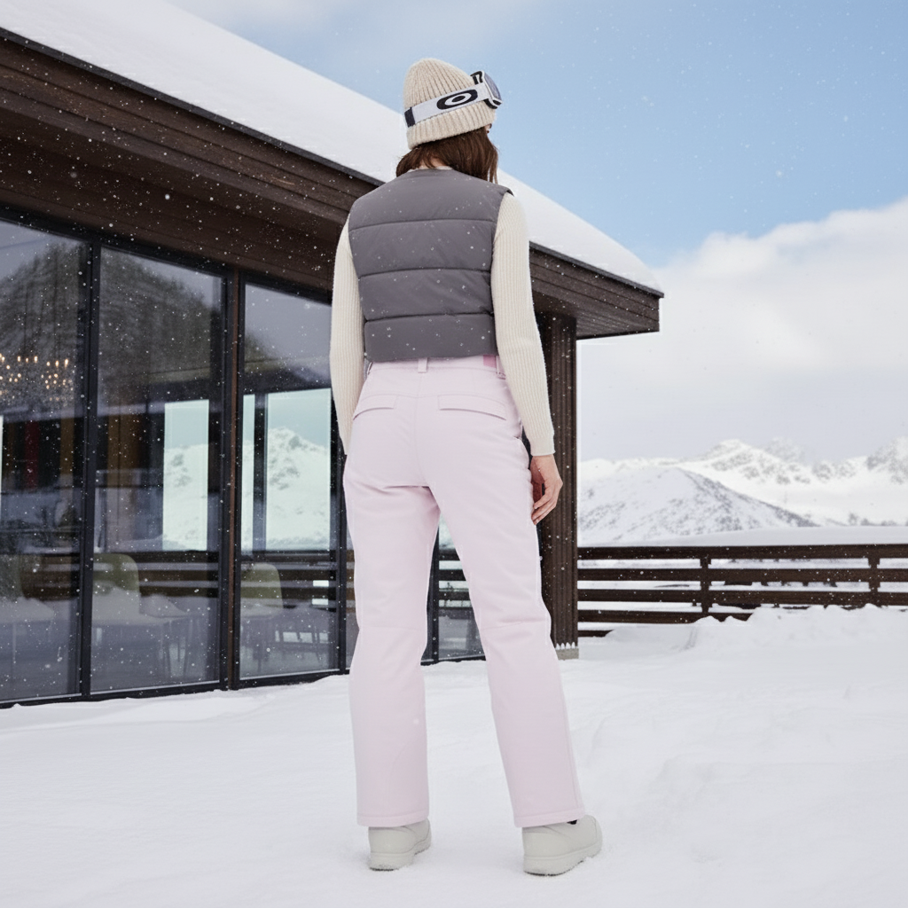Pantalon De Ski Rose Pâle Ample Imperméable Femme - Polyester - vue 2