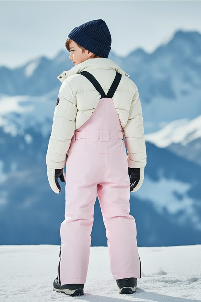 Pantalon De Ski Rose Bretelles Enfant Imperméable Coupe Droite - Polyester - vue 2