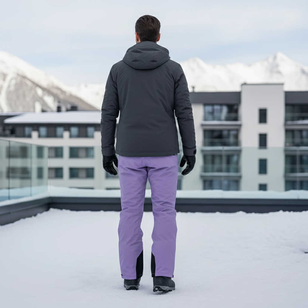 Pantalon De Ski Violet Imperméable Cargo Homme Hiver - Polyester - vue 2